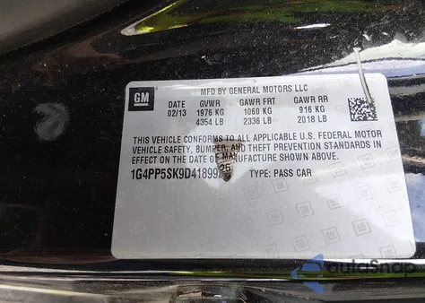 2013 Buick Verano z USA, uszkodzony, nr VIN 1G4PP5SK9D4189926